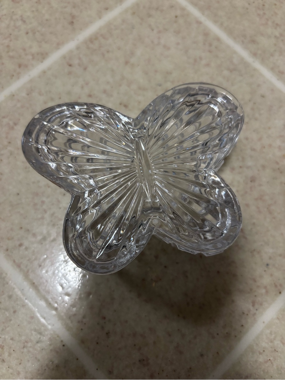 Clear Glass Butterfly Trinket Dish